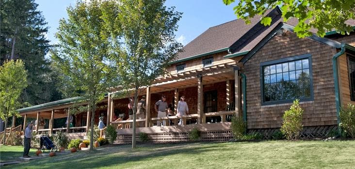 Newly renovated, the Orvis Sandanona’s main lodge