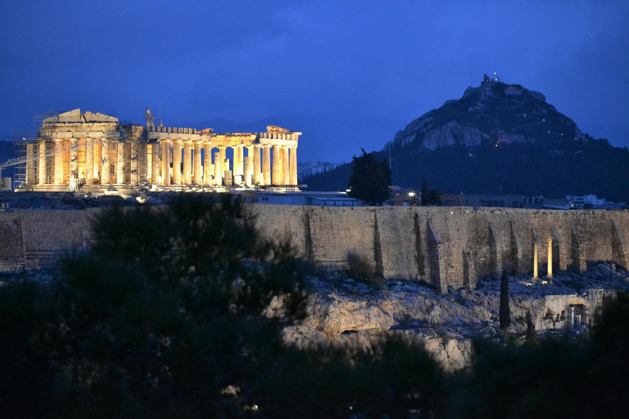                   Evening view from Filopappos Hill
                