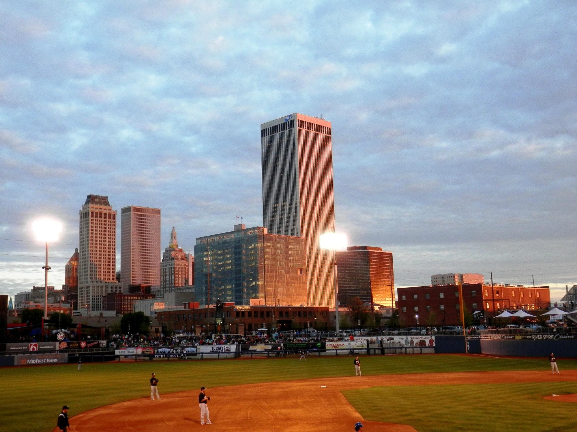 View of Downtown Tulsa From The Third Base Side