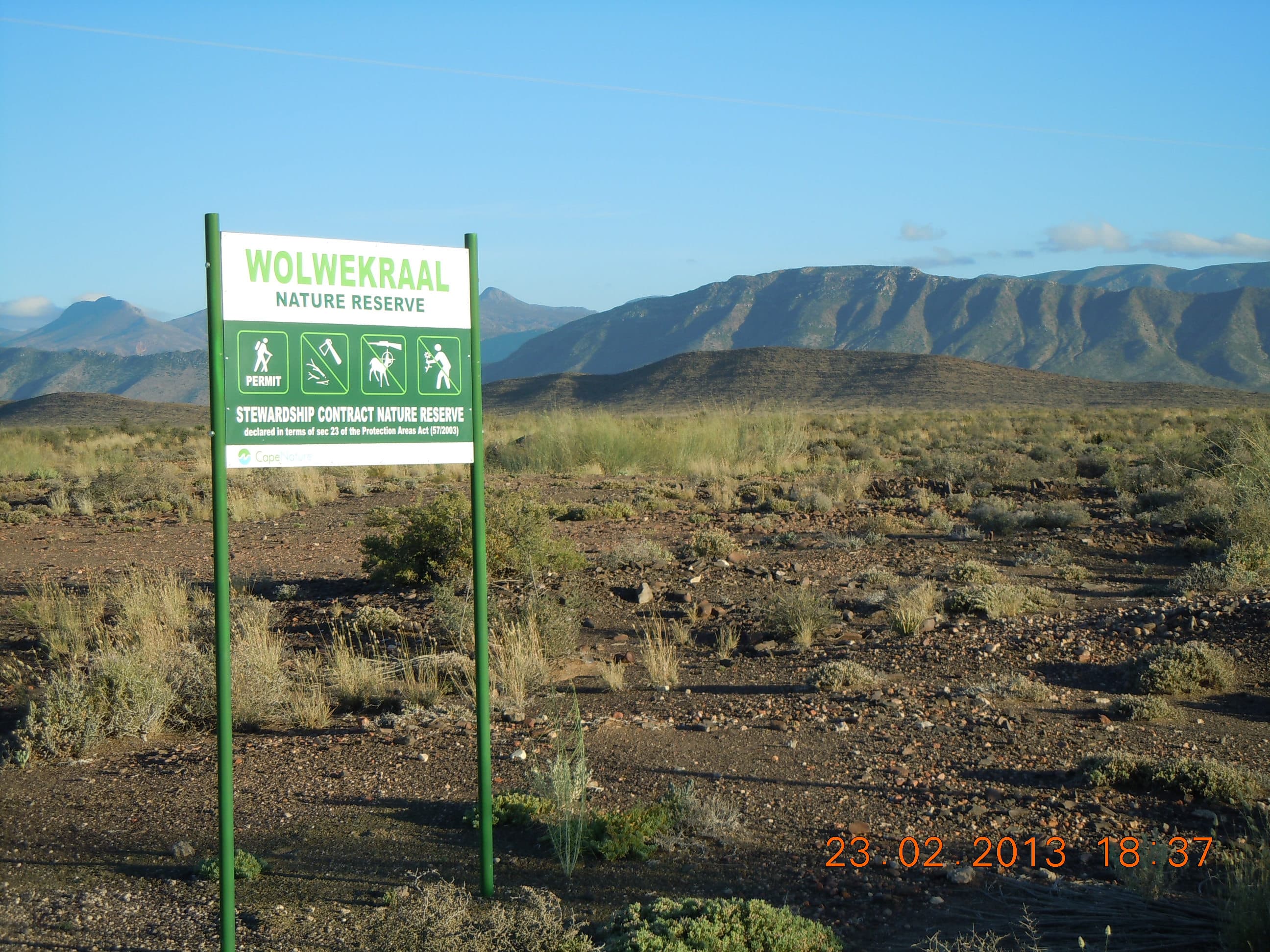 Wolwekraal Nature Reserve entrance