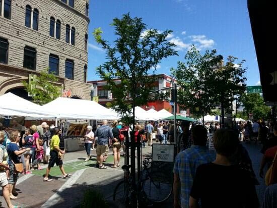 The market along 8th Street.