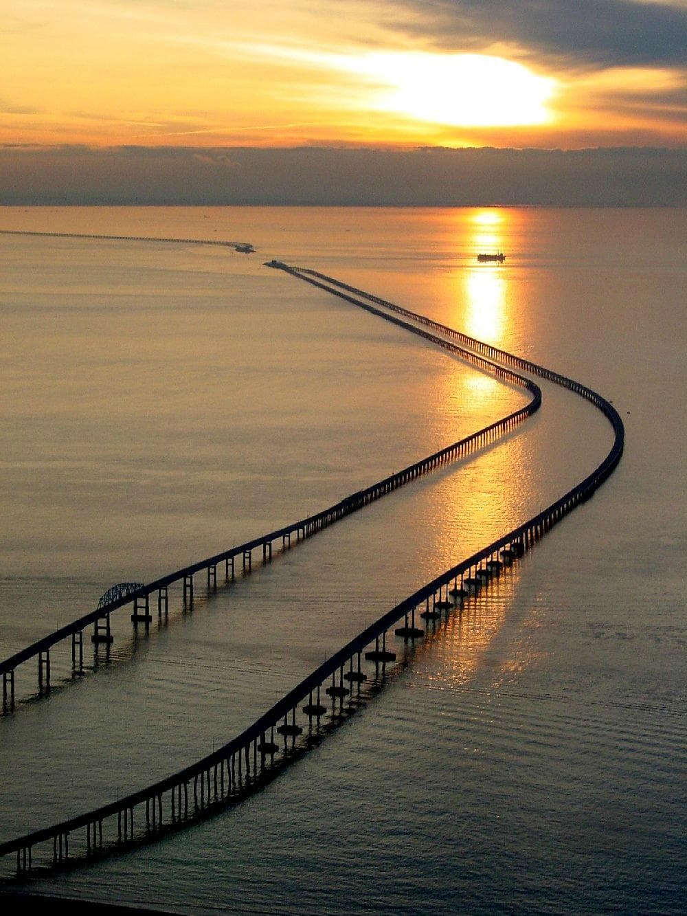 Spectacular sunsets are an almost daily occurrence  along the Chesapeake Bay Bridge-Tunnel