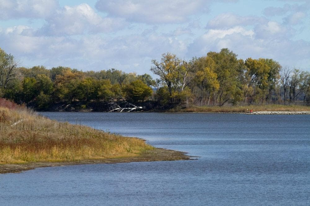 Desoto Bend Lake in autumn