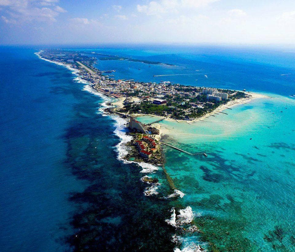 Arial view of Isla Mujeres
