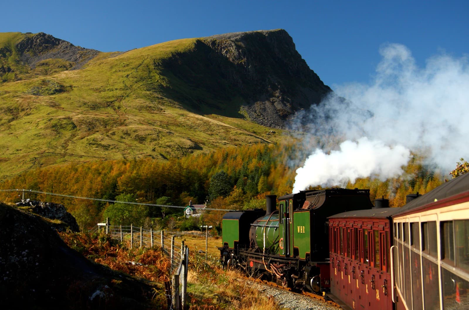 Welsh Highland train near Rhyd Ddu