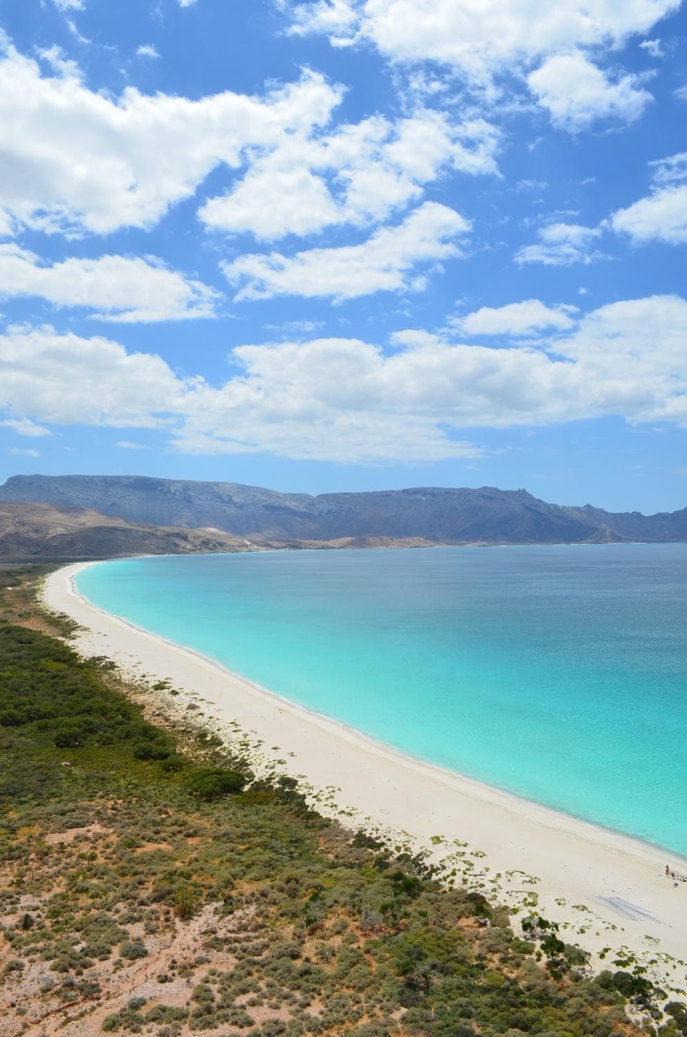 view from the mountain above the Shoab beach