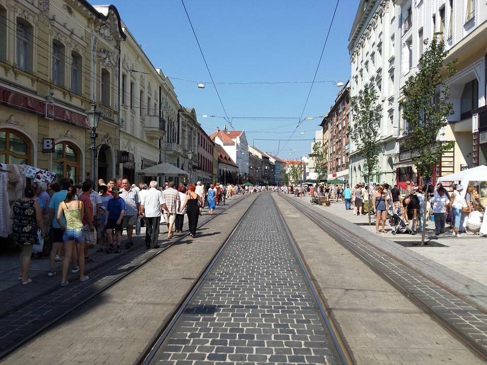 in front of the theatre