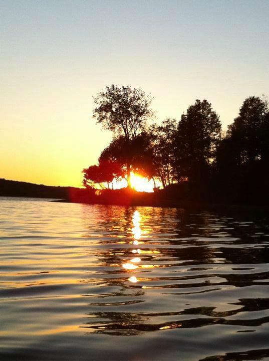 sunset over the lake