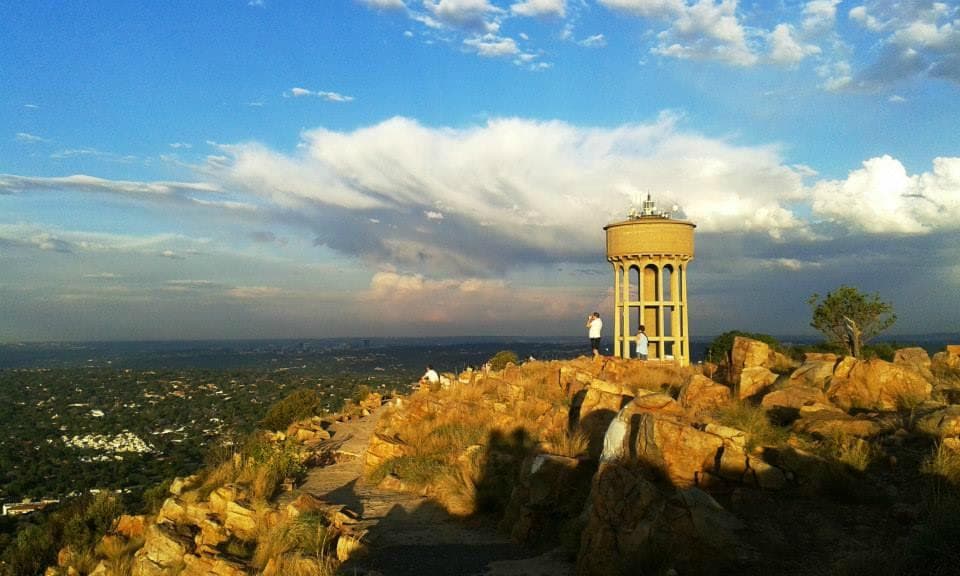 Eastern side with the water tower in front.