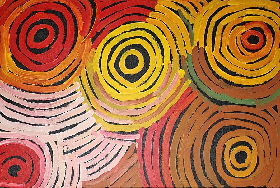 Minnie Pwerle's painting (more at Boomerang Art)