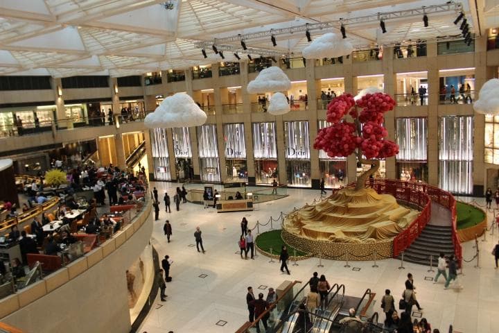 the ifc mall connects with other malls by series of walkways/escalators