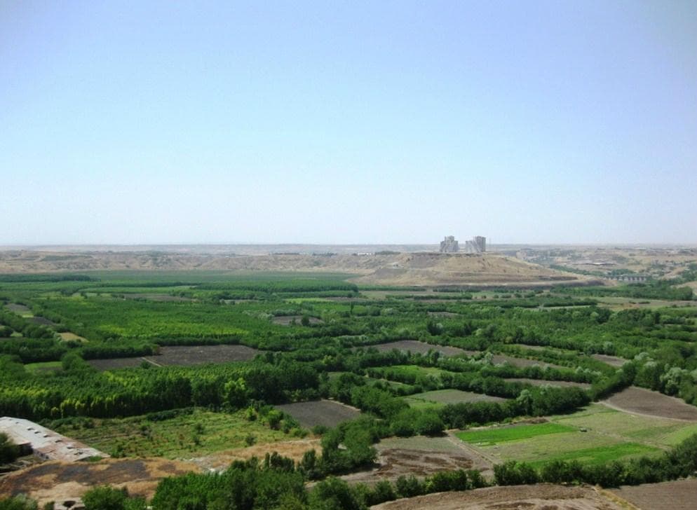 a view from the top of the goat tower