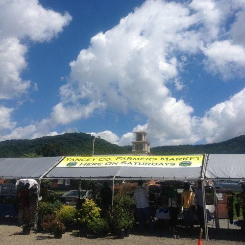 Summer Market outside. Winter market is inside.