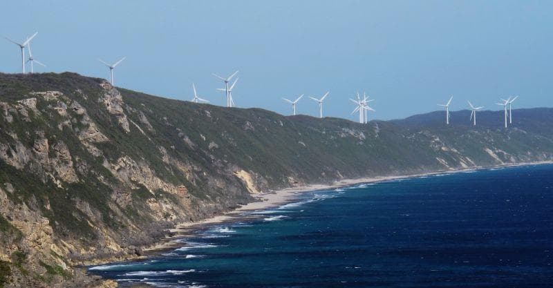 The wind farm viewed from the Grassmere side
