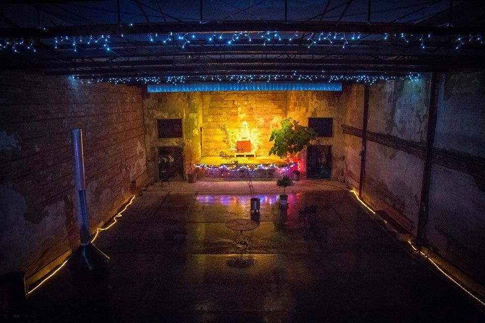 Nighttime view inside theater