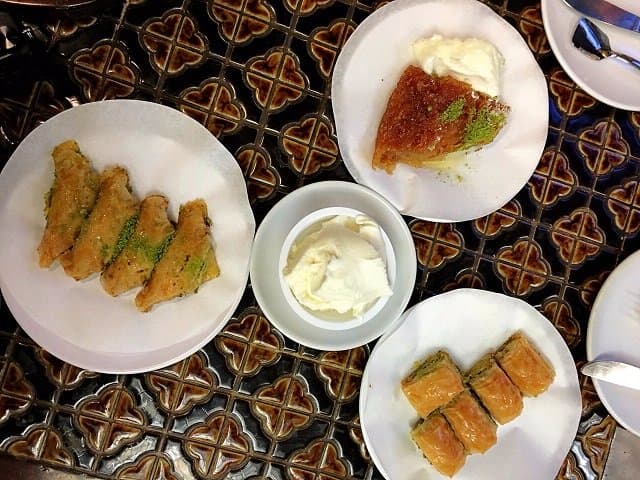 Baklava and goat milk ice cream