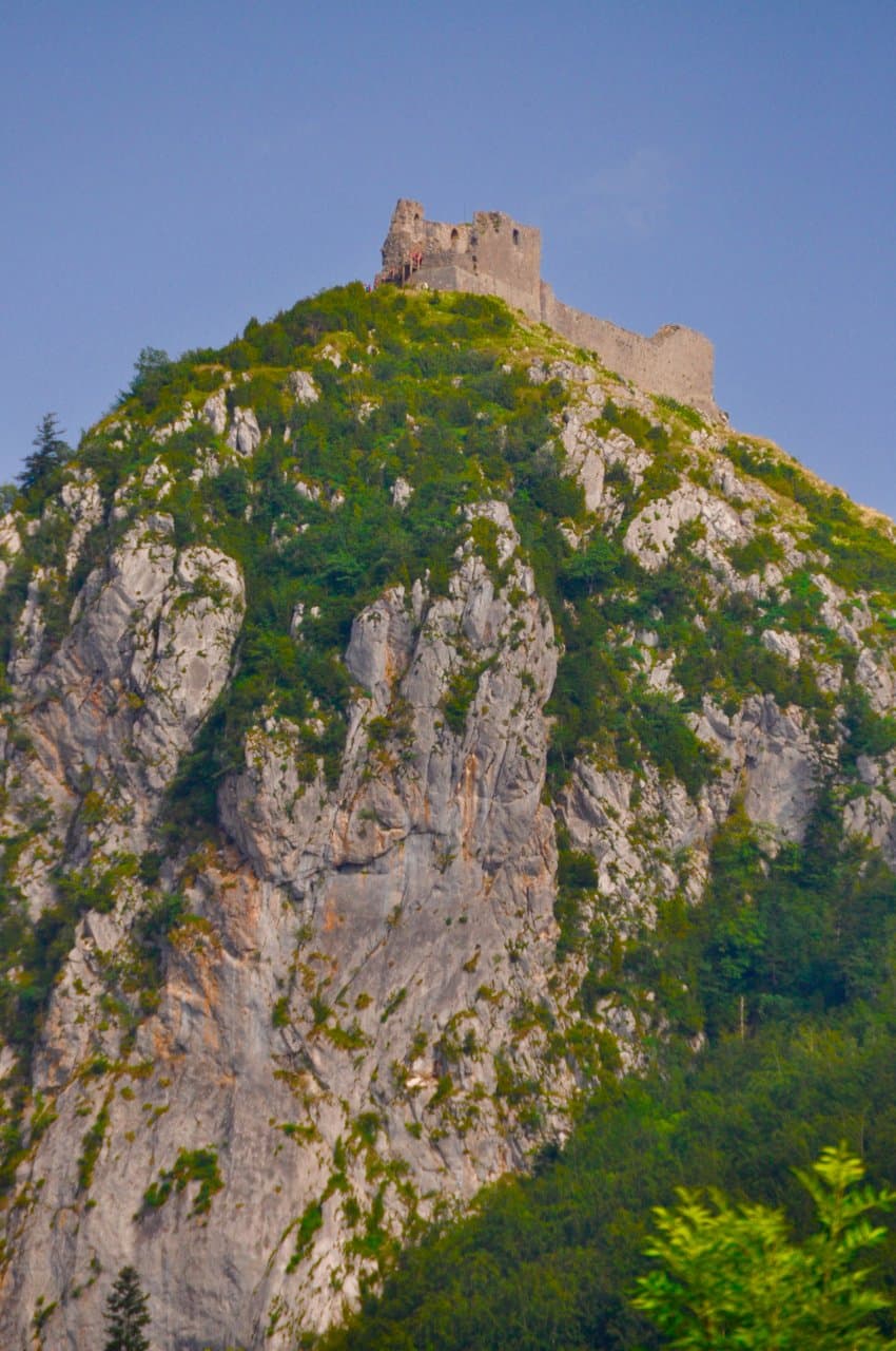 Montsegur perches on the rocky summit