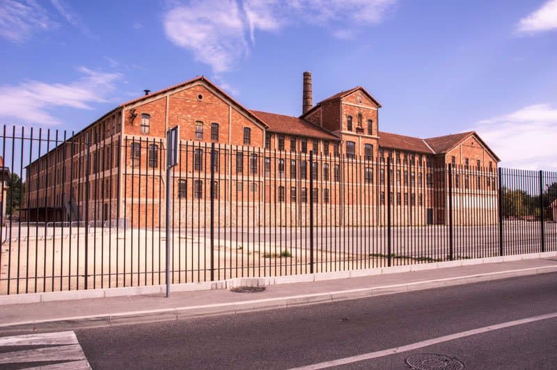 The front of the building