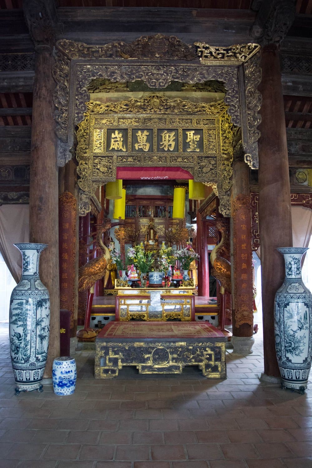 Inside shrine dedicated to the first silver and gld crafters of Hanoi