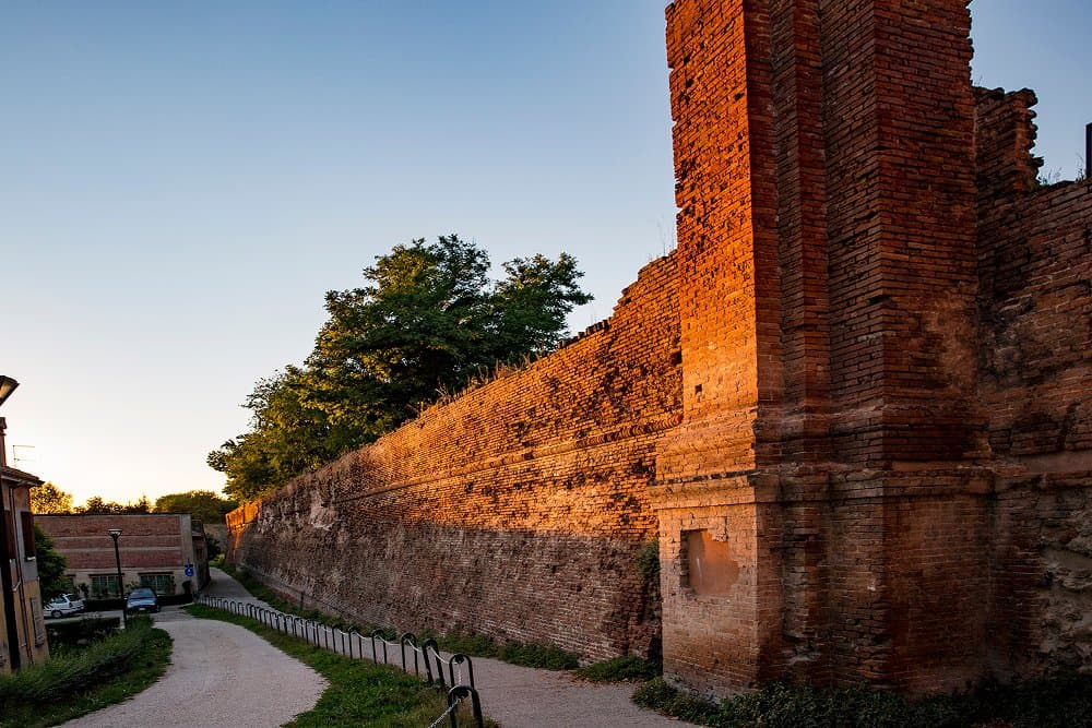 Evening light on part of the walls