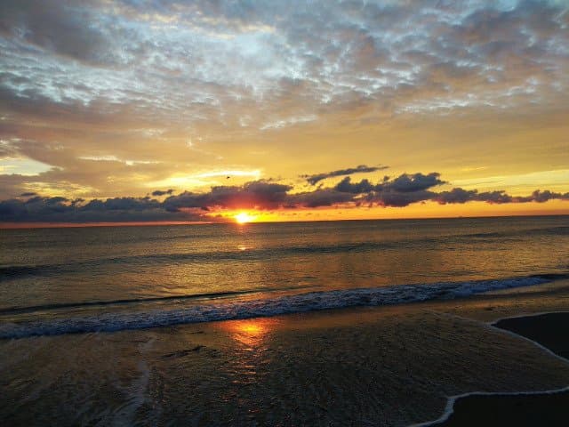 Sun right on the beach