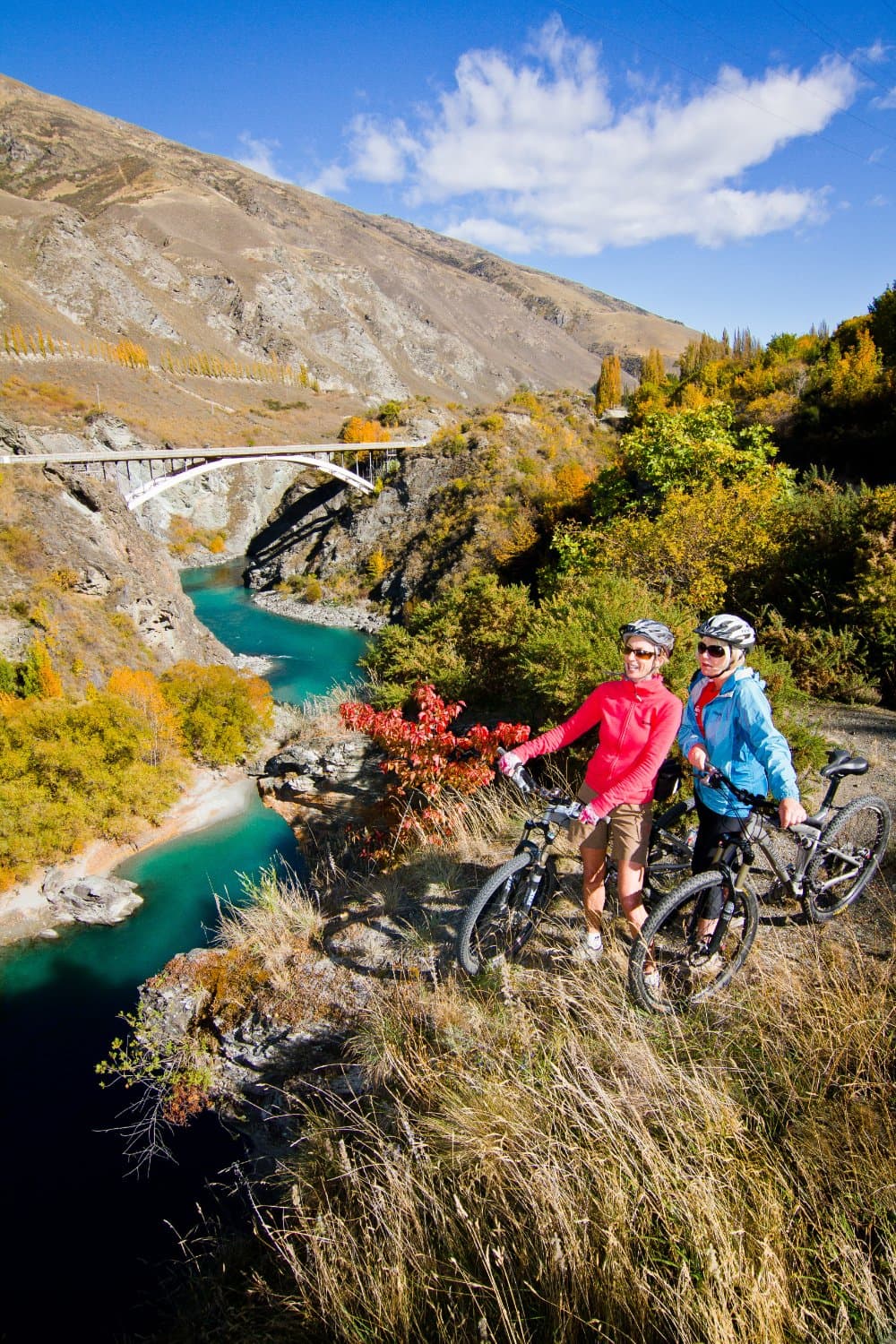 On the Arrow Rivr Bridges Ride overlooking the historic Kawarau Bridge (home of Bungy Jumping)