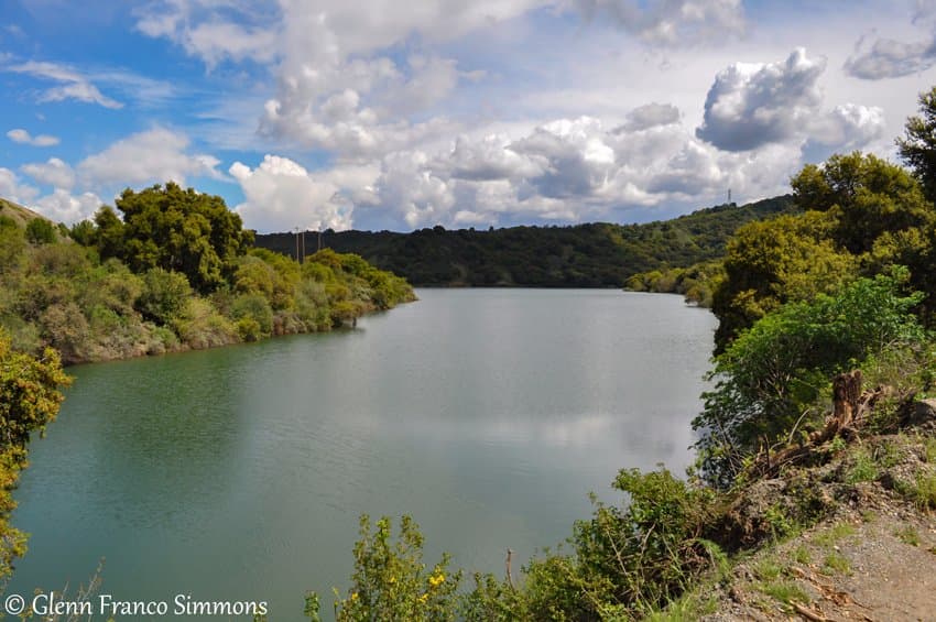 Steven's Creek Reservoir from Steven's Canyon Road.