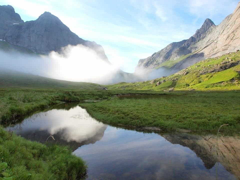 The river behind the beach
