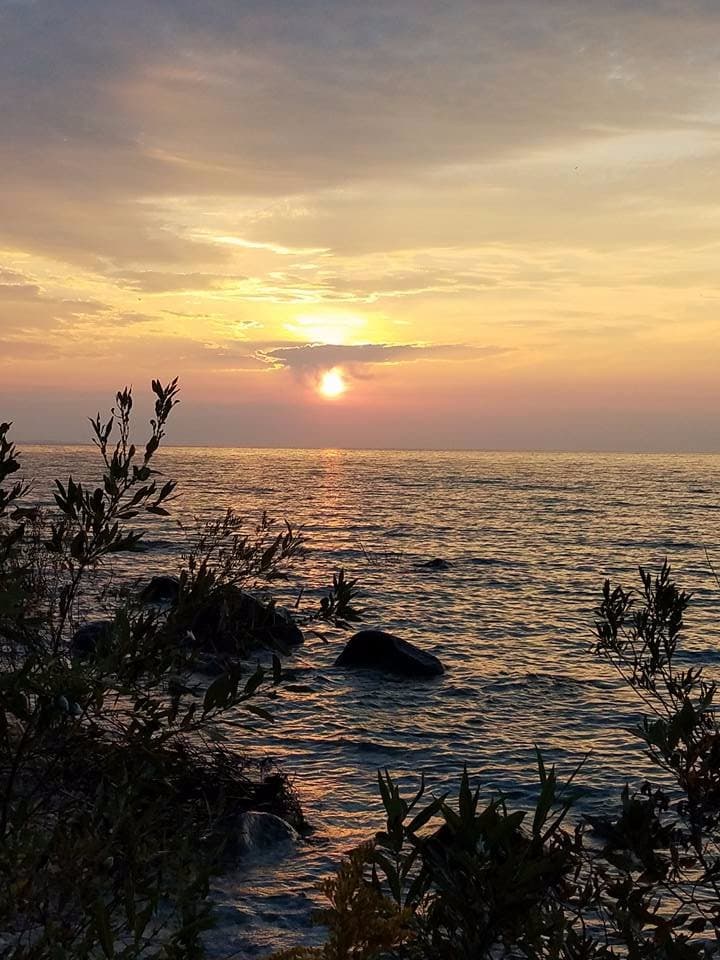 Sunset Lake Michigan.