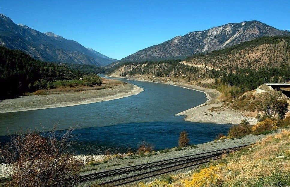 Zusammenfluß  von Fraser-  and Thompson River in Lytton