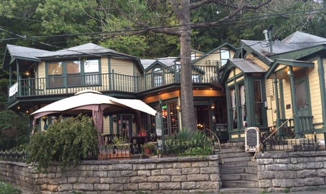 view of restaurant from street. Dining patio is here in front