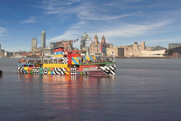 Dazzle Ferry on the River Mersey 
