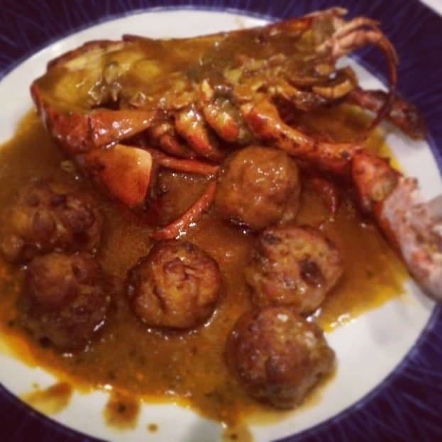 Albóndigas de rape con bogavante