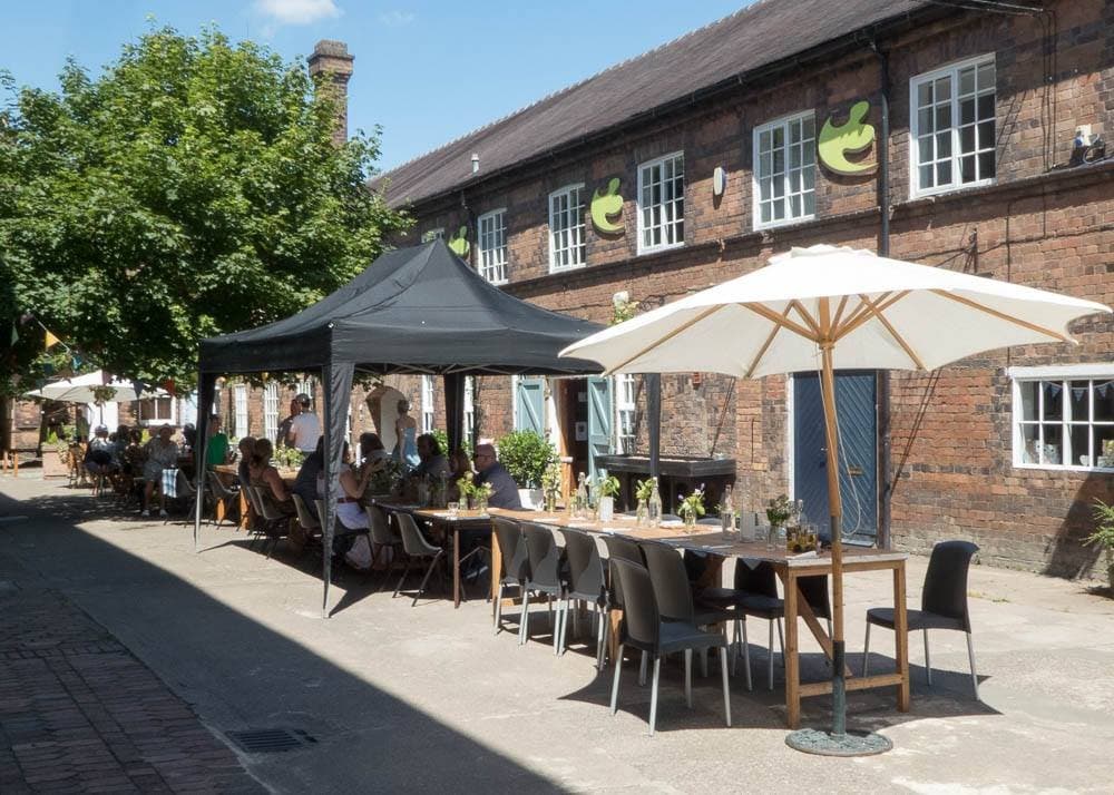 Al fresco dining in the courtyard