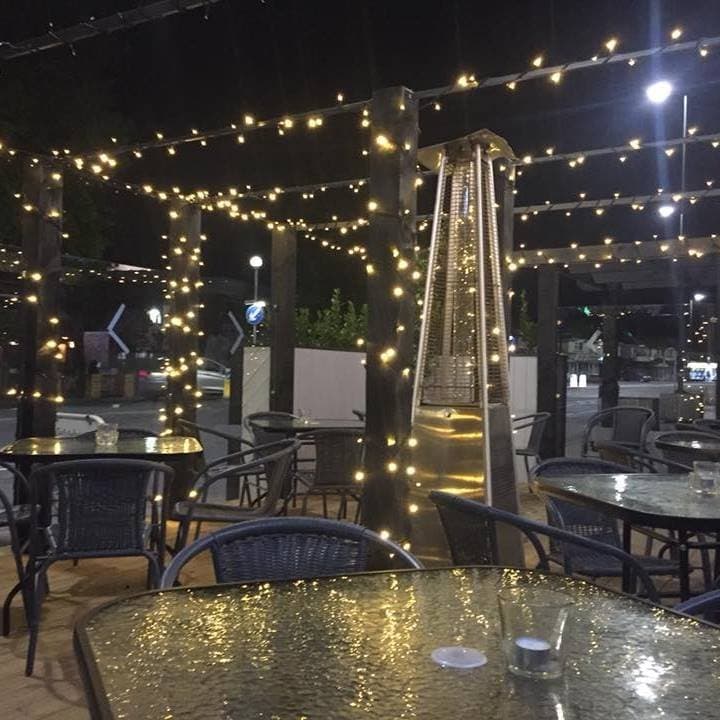 The terrace at night