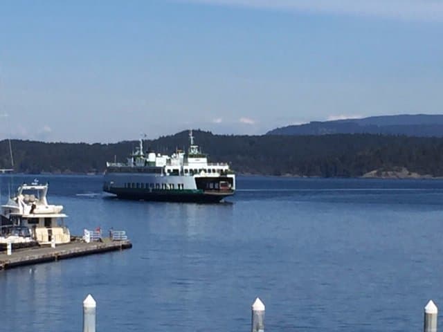 The ferry as it is about to disembark.  A great way to visit San Juan Island.