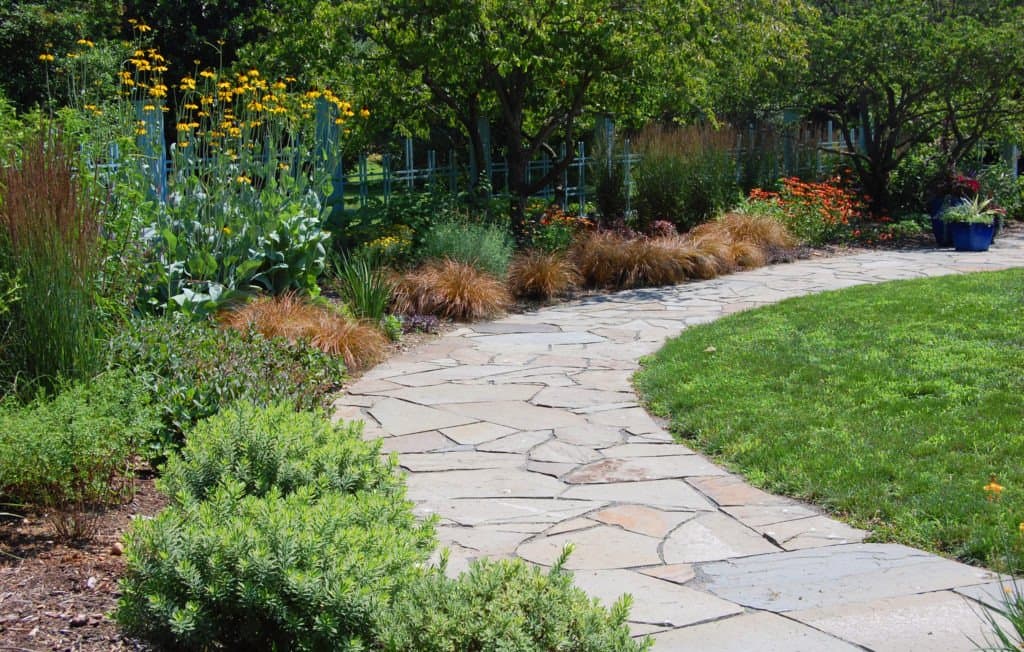 Stone path through the Edwin J. and Ida M. Otken Memorial Garden