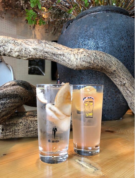 Cocktails at Sour - apple and grapefruit