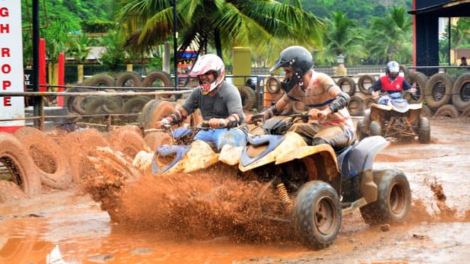 ATV 200cc Polaris:- Get the adrenaline rushing as you speed through on India’s first permanent dirt track and show off your off-road skills.