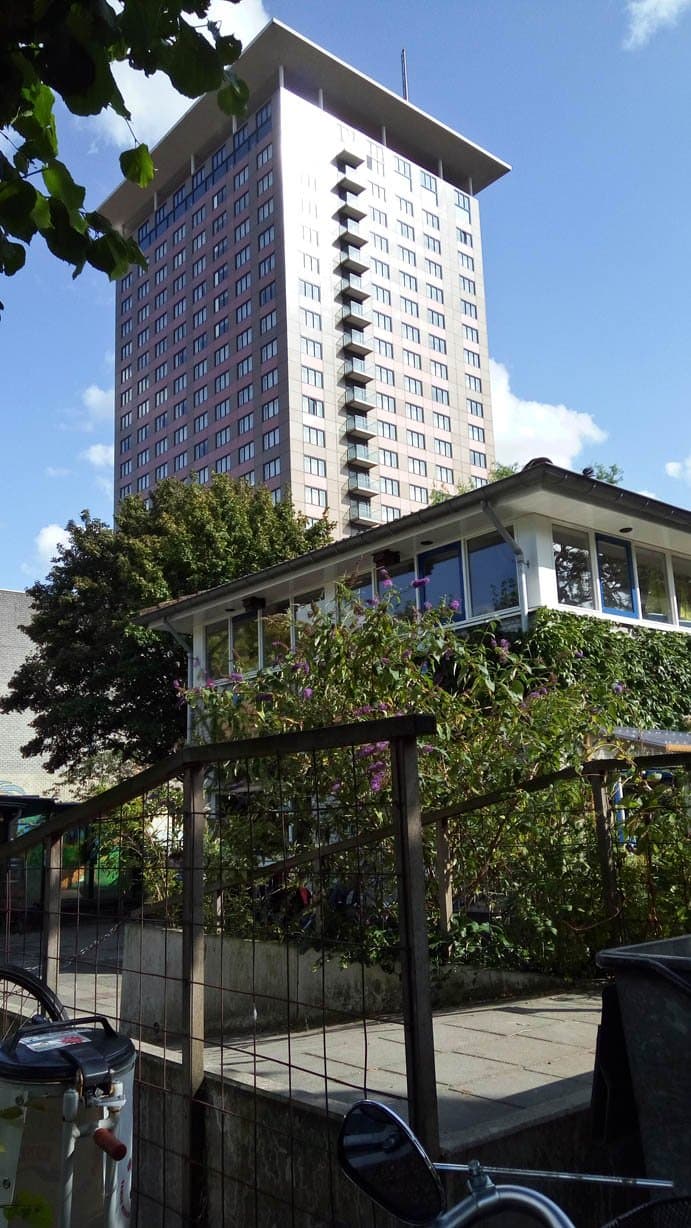 Okura Hotel at the background