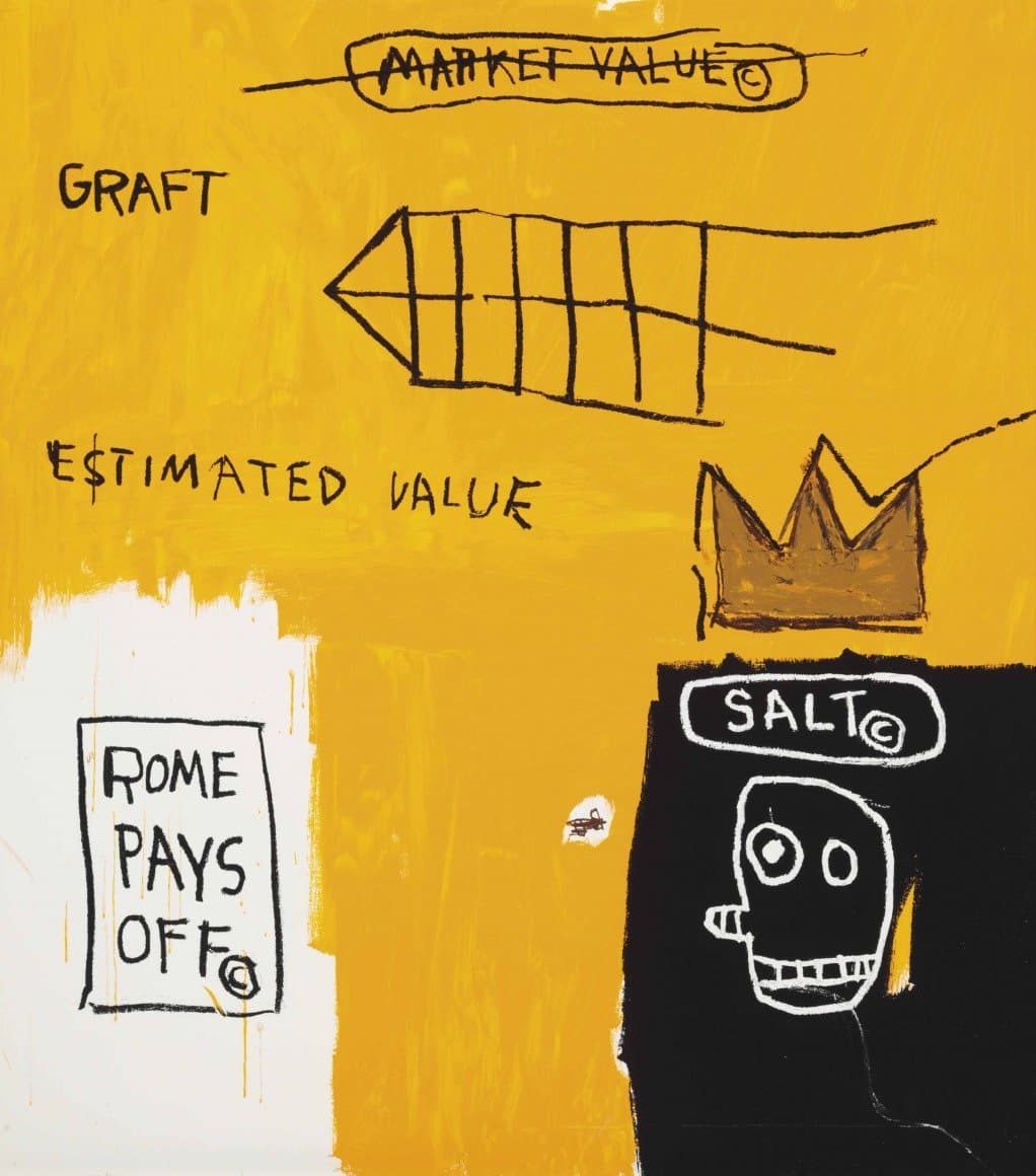 "Rome Pays Off" by Jean-Michel Basquiat, photo courtesy Taglialatella Gallery