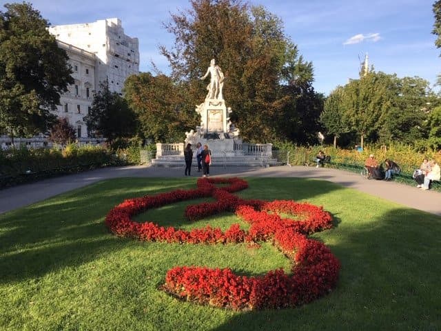Mozart Monument in Burggarten in Vienna
