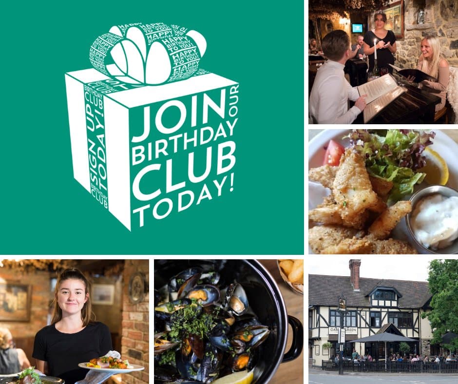 Birthday Club, free main course on your Birthday.