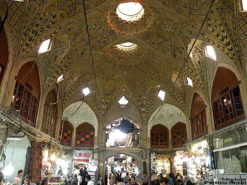 Grand Bazaar Tehran The Tehran bazar is open all year around. For packages, you should check with our travel agency. Actually, you just need time to see and enjoy in this historical and business place. At the end of the year is a nice time to go, it's much cooler, even cold. It is a very crowded place and temperature does make a difference.