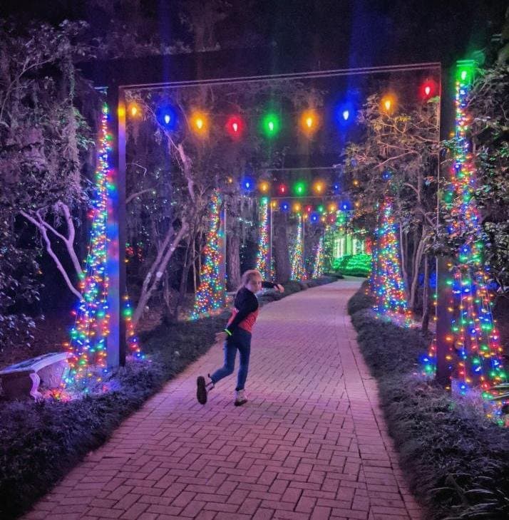 Christmas light trail