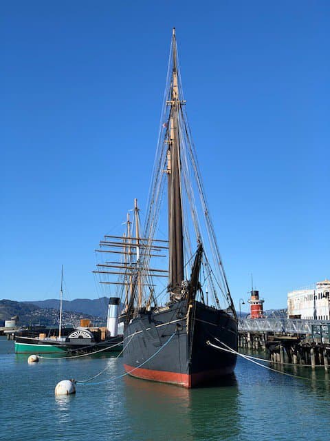 There are five historic vessels at Hyde St Pier