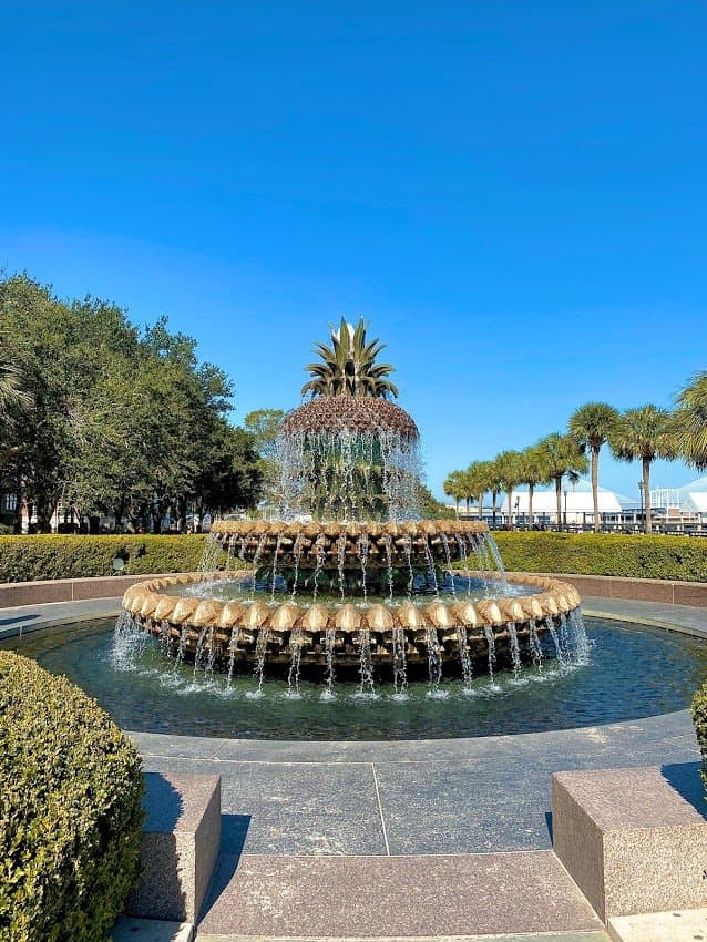 Water front park fountain
