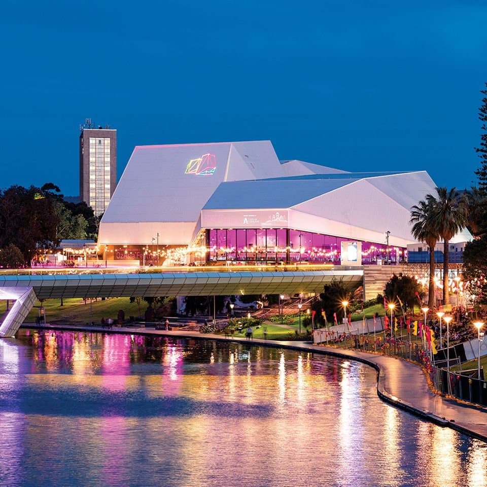 Adelaide Festival Centre overlooks Elder Park and the River Torrens