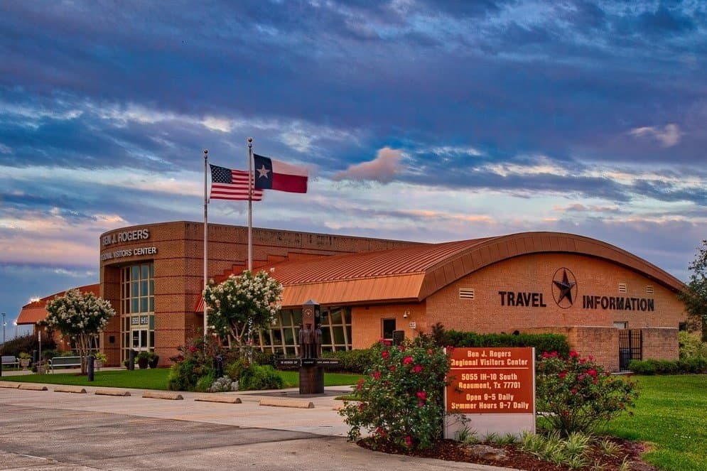Picture of our building under the beautiful Texas sky.