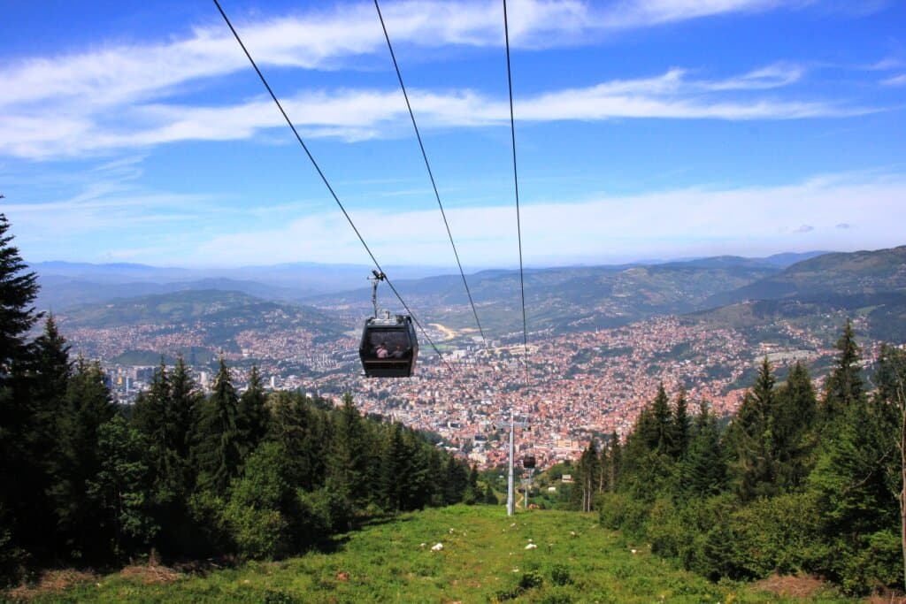 View on the cable car